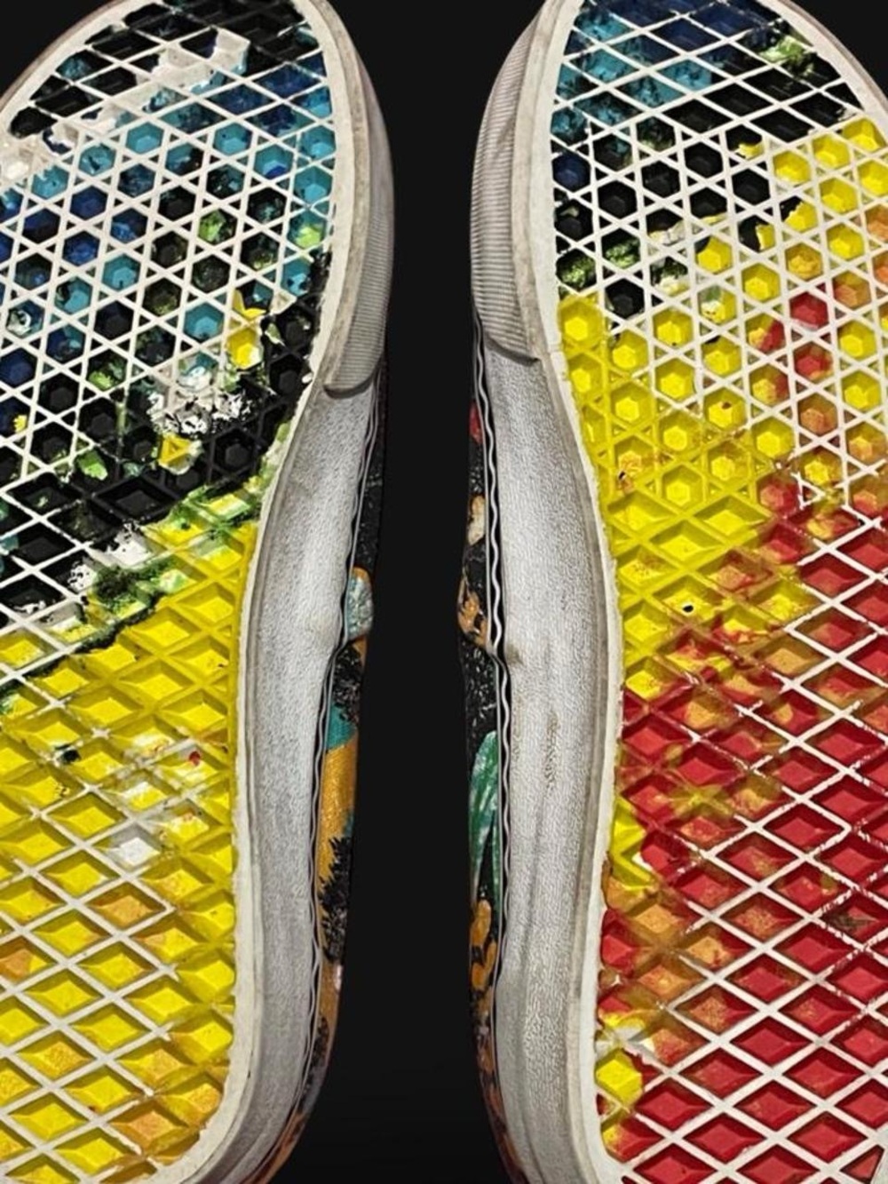 Vans x Crayola Authentic Tropical Leopard Floral Sneakers Women 8.5 Men 7 RARE - Picture 9 of 11